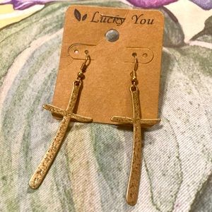 New Lucky You cross earrings